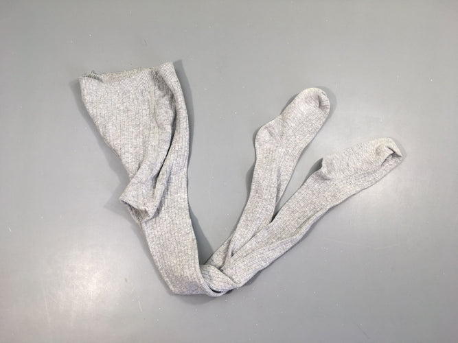 Collants gris côtelés, boulochés, moins cher chez Petit Kiwi