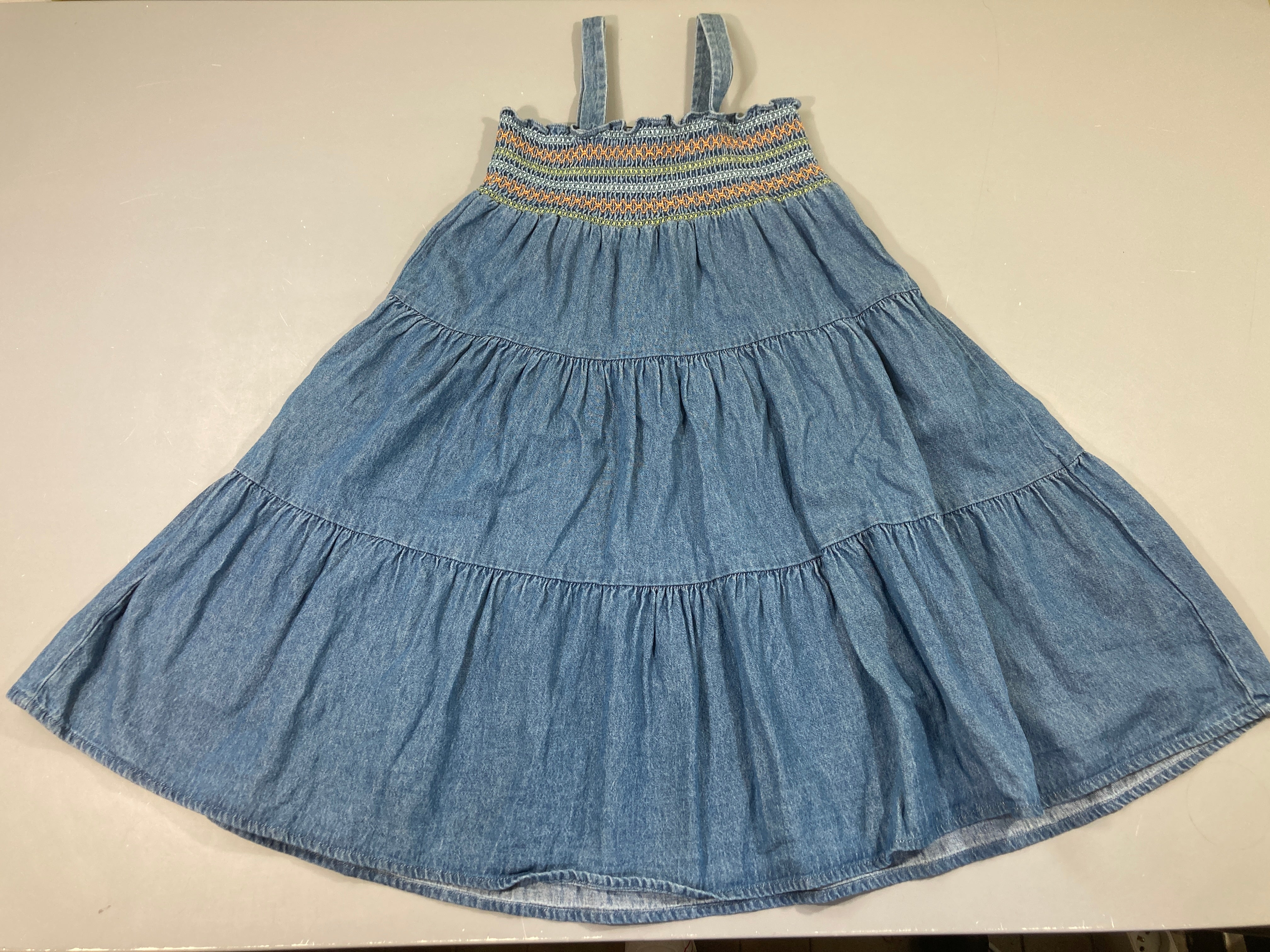 Robe s.m denim s.moks fils orange-vert