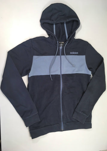 Sweat zippéà capuche molleton bleu, moins cher chez Petit Kiwi