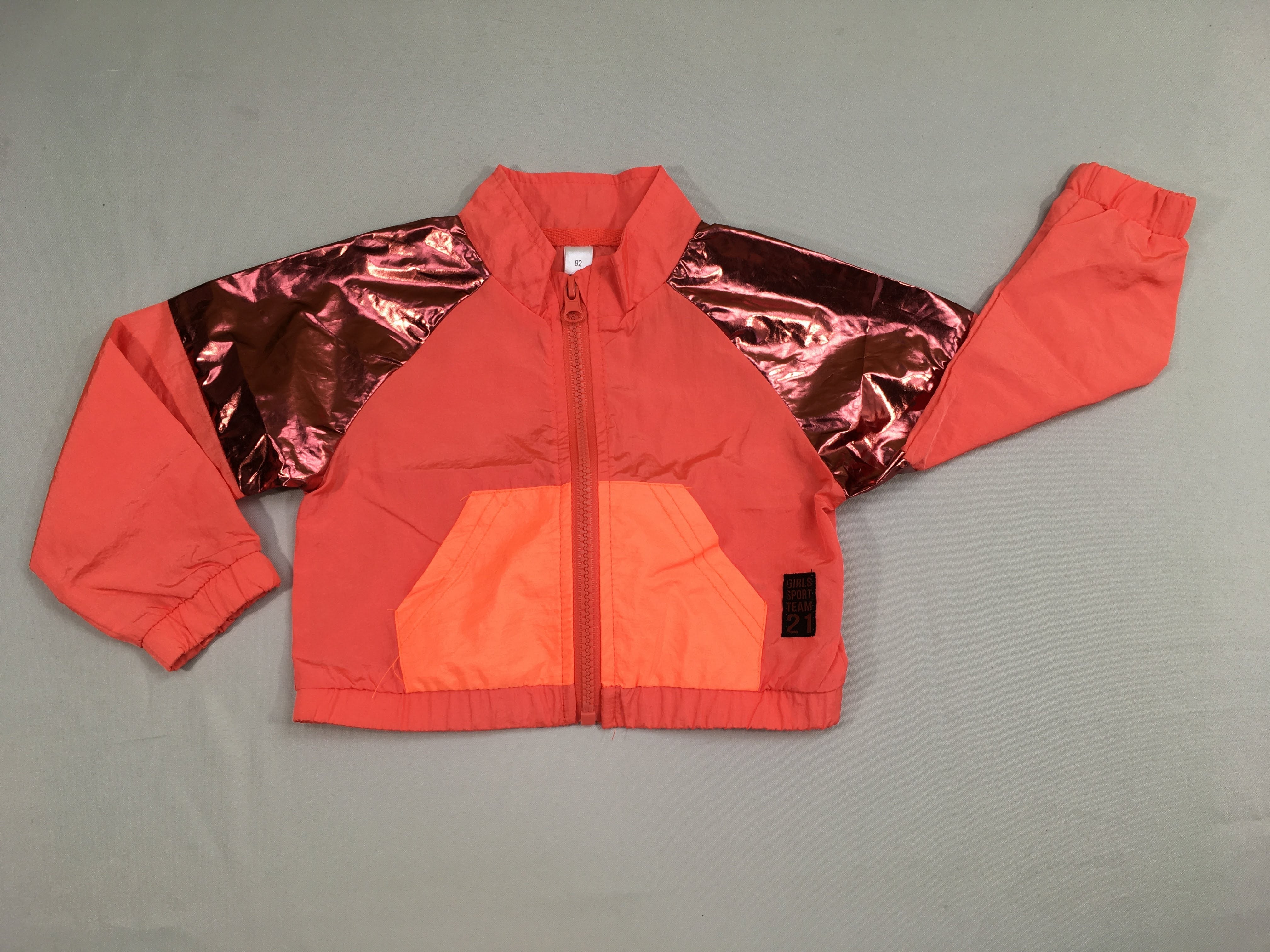 Veste parachute corail épaules effet métalisé
