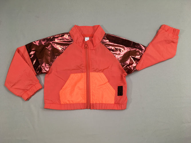 Veste parachute corail épaules effet métalisé, moins cher chez Petit Kiwi