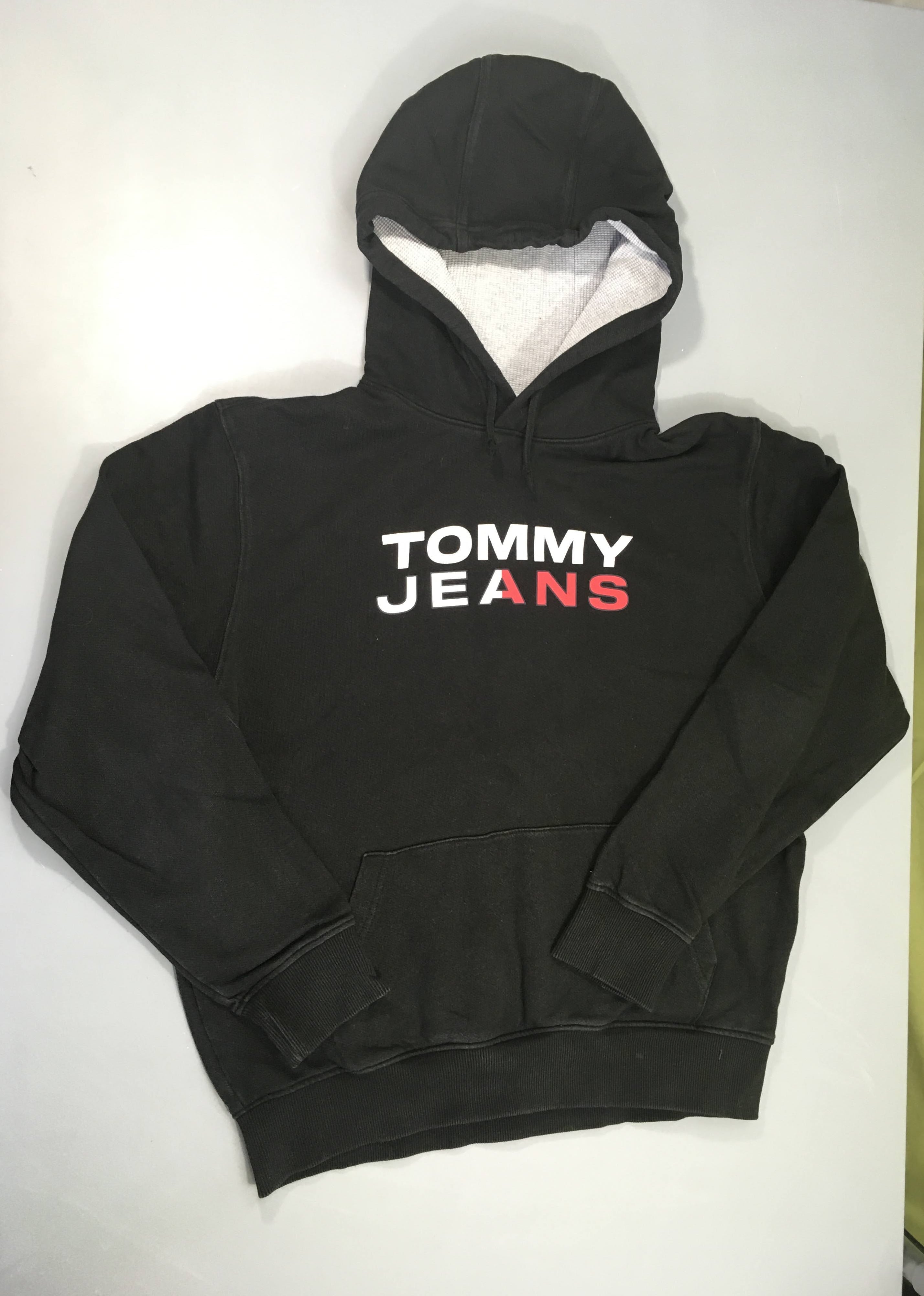 Sweat à capuche noir, Tommy Jeans-Légèrement délavé aux coutures