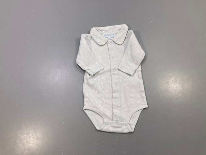 Body m.l blanc clair cigognes, moins cher chez Petit Kiwi