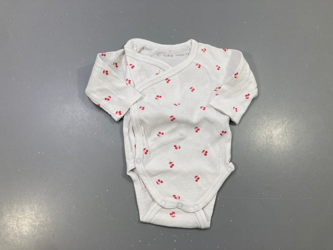 Body m.l blanc cerises, moins cher chez Petit Kiwi