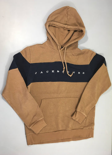 Sweat à capuche brun/bleu marine, moins cher chez Petit Kiwi