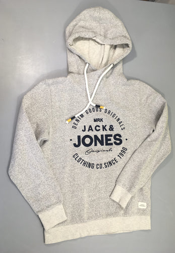 Sweat gris chiné à capuche MRK, moins cher chez Petit Kiwi