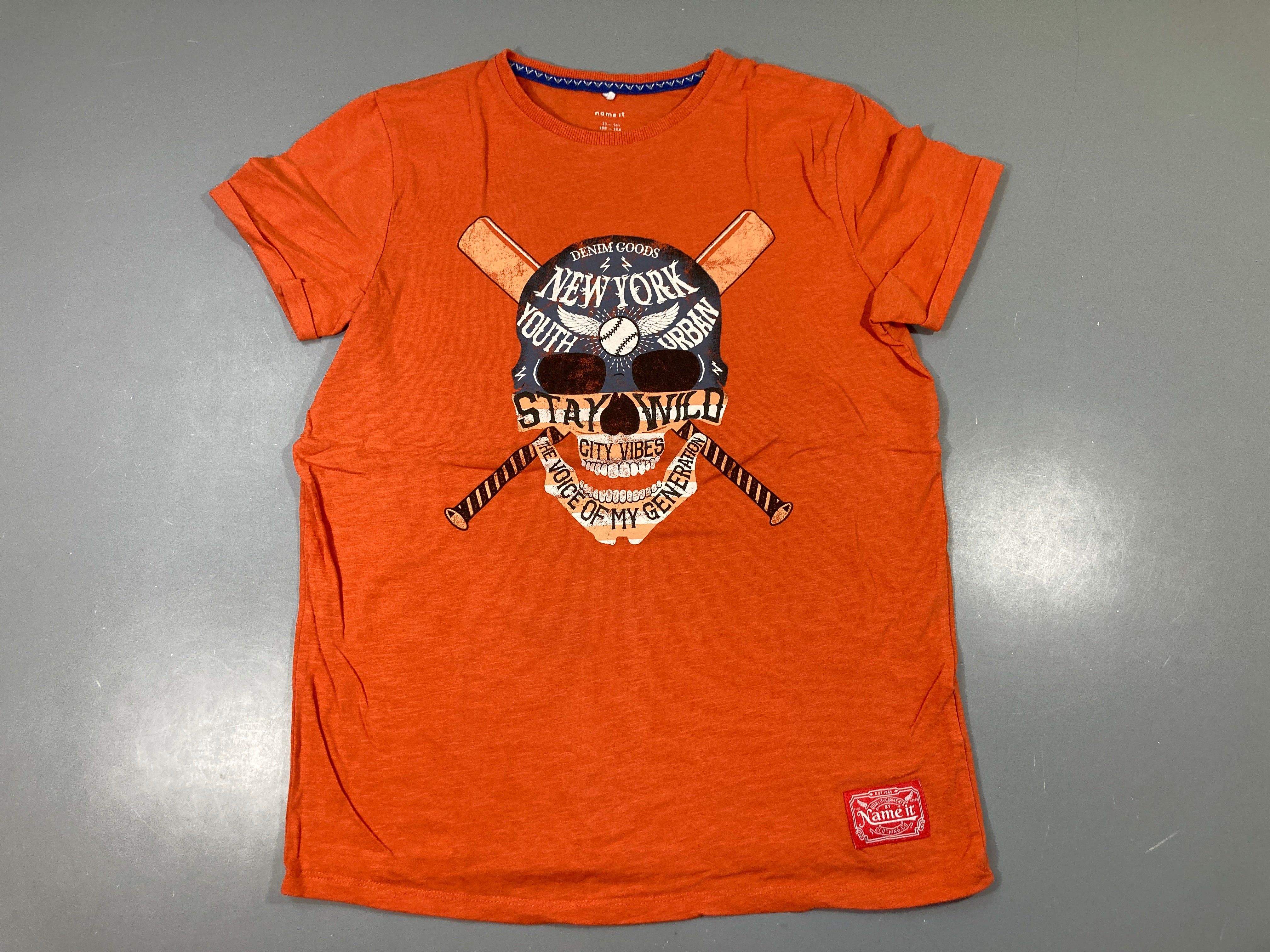 T-shirt m.c orange tête de mort