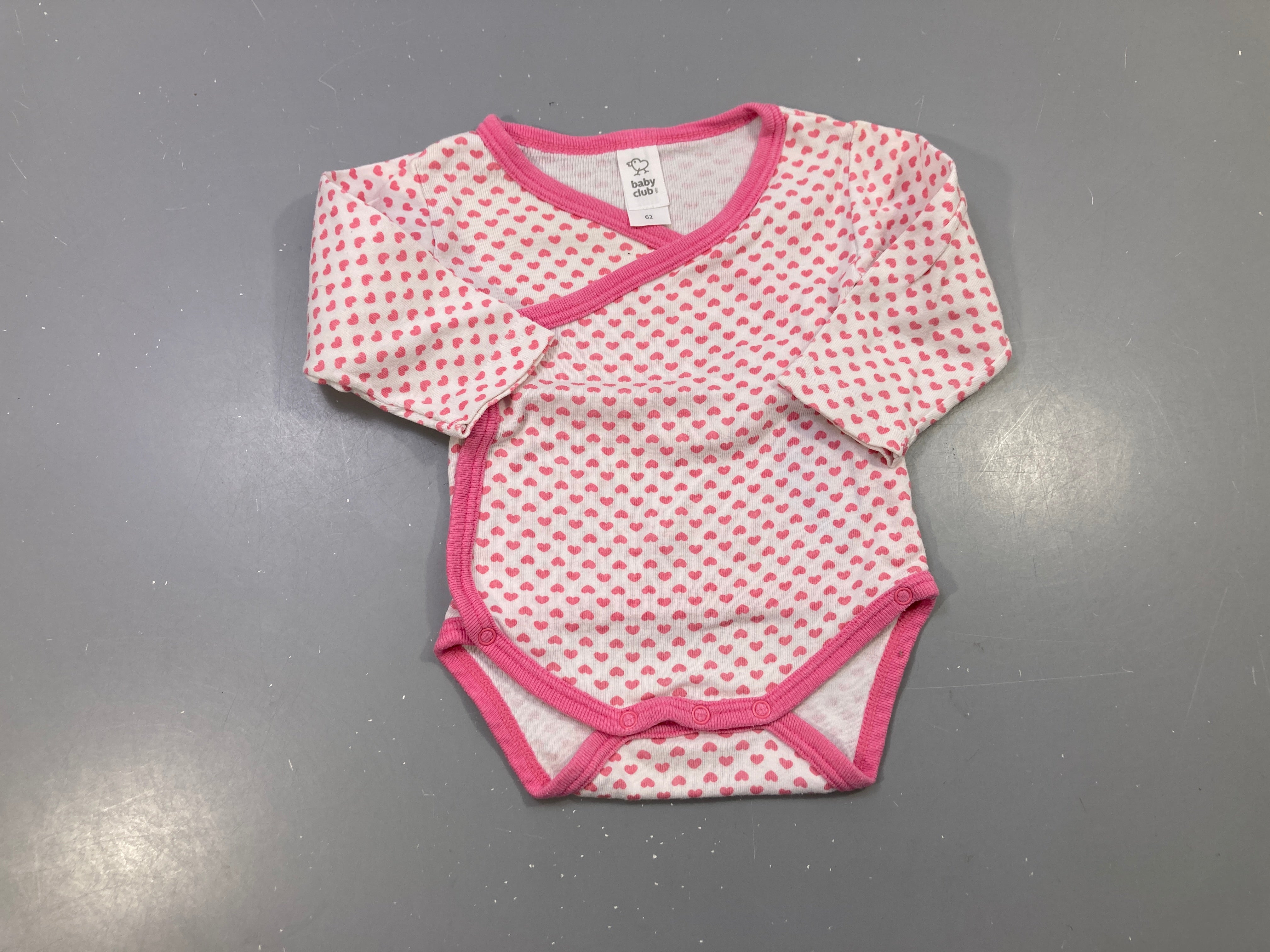 Body m.l blanc coeurs roses