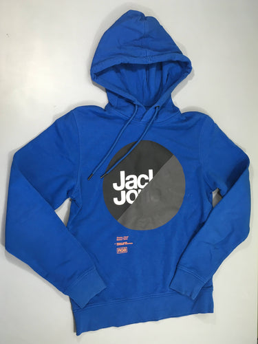Sweat à capuche bleu cercle, moins cher chez Petit Kiwi