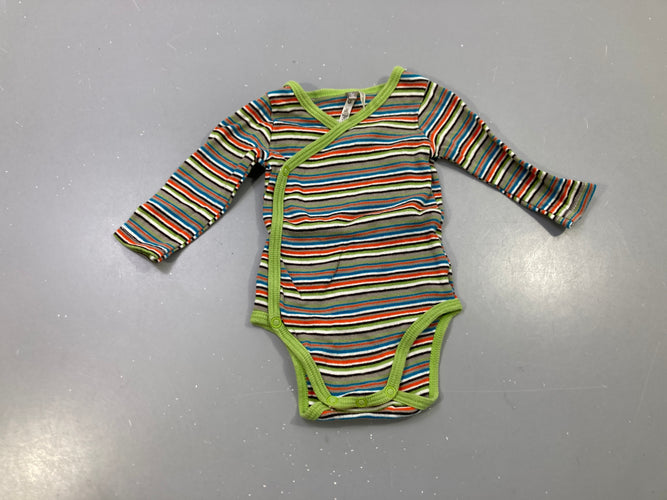 Body m.l kaki rayé couleur, moins cher chez Petit Kiwi