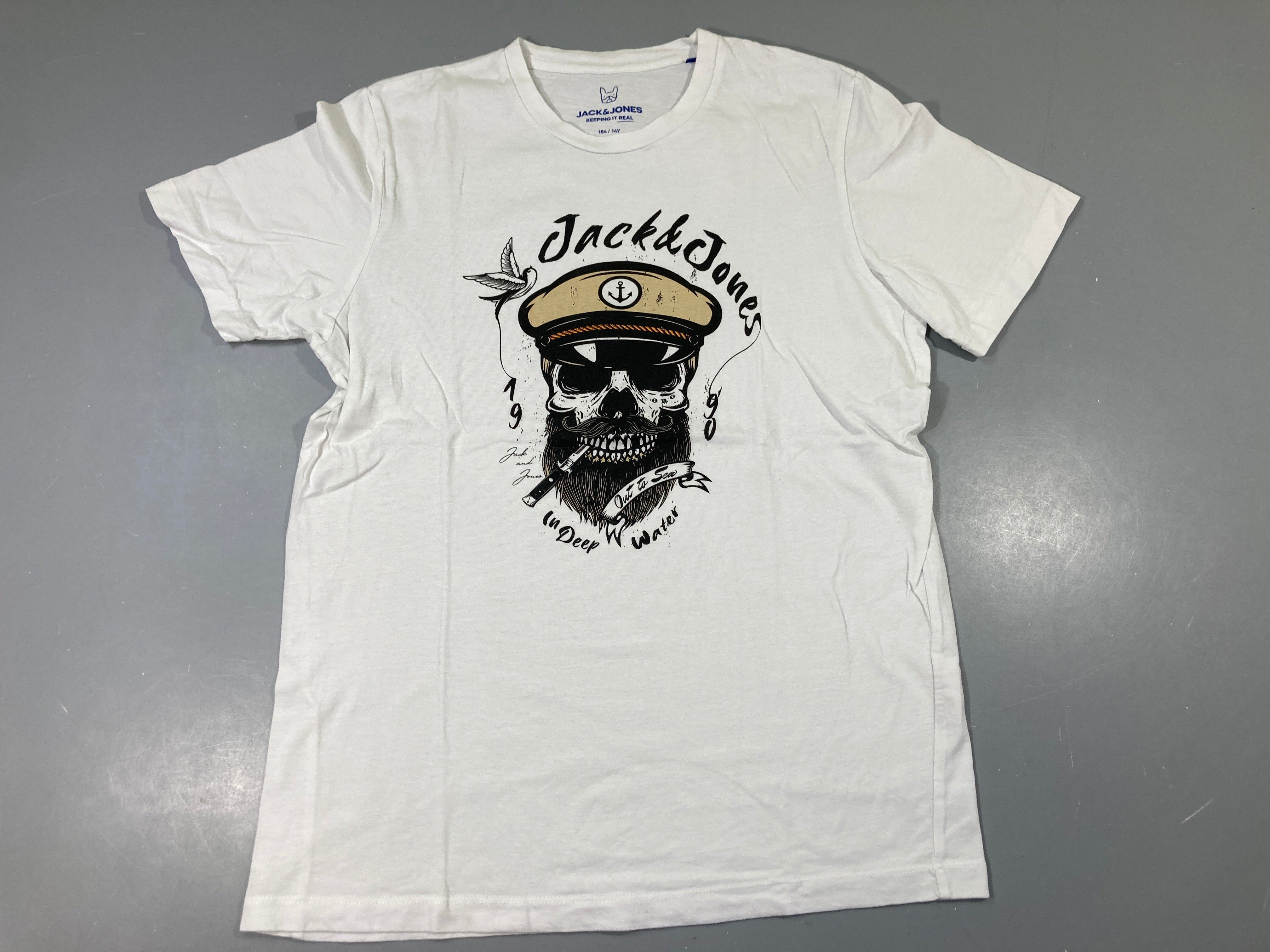 T-shirt m.c blanc Tête squelette