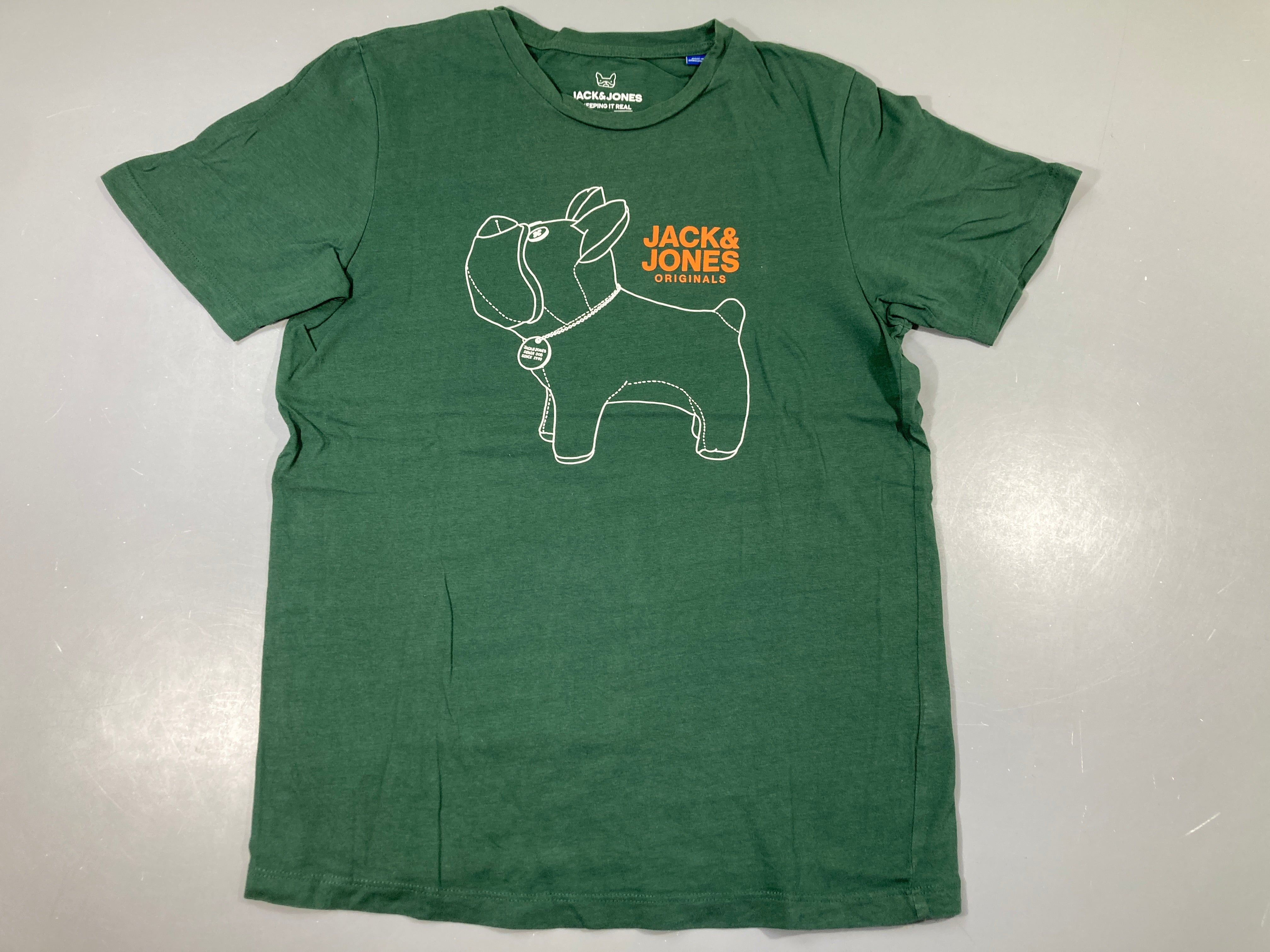 T-shirt m.c vert foncé Chien