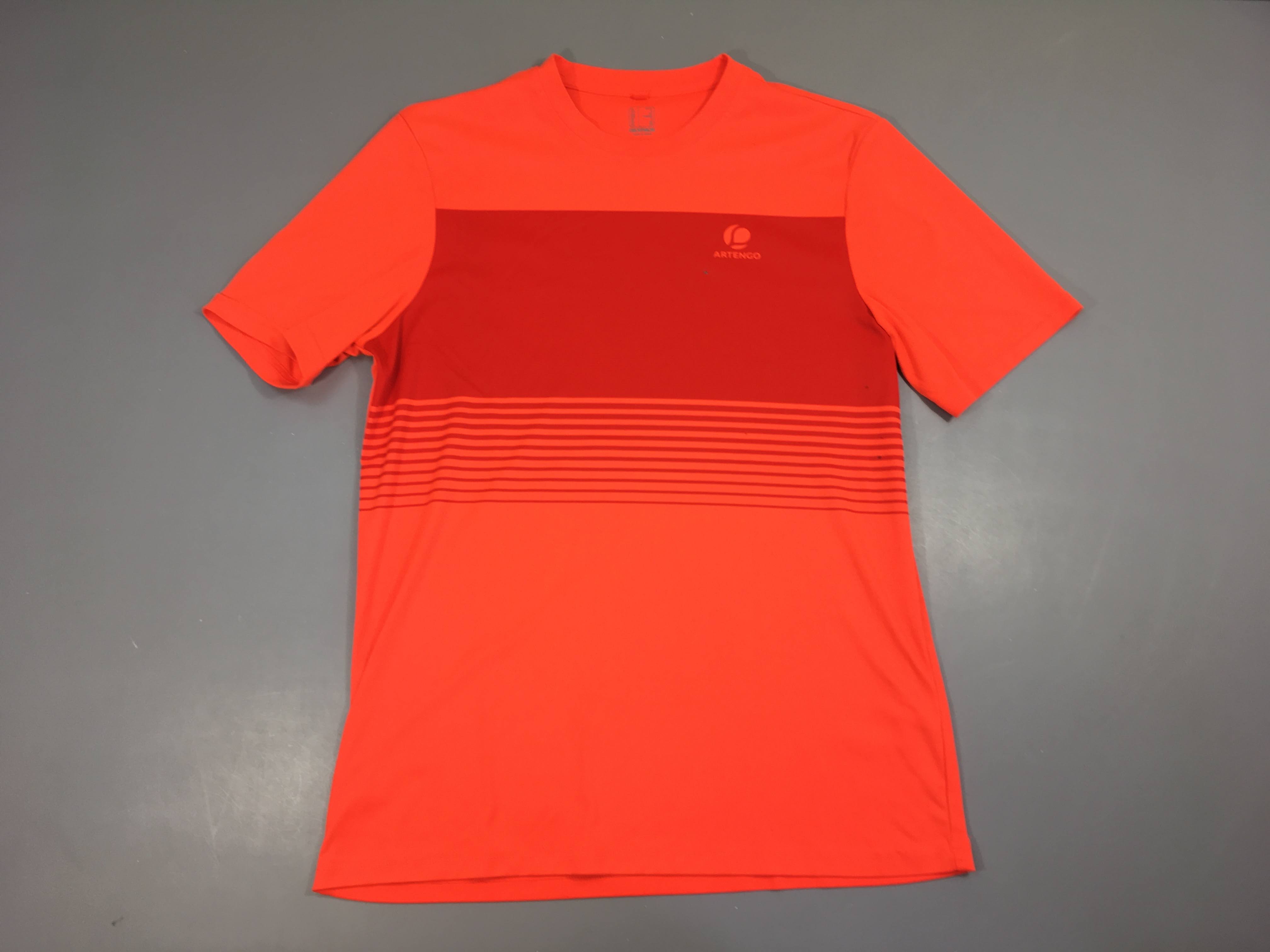 T-shirt m.c orange néon Artengo, col se découd