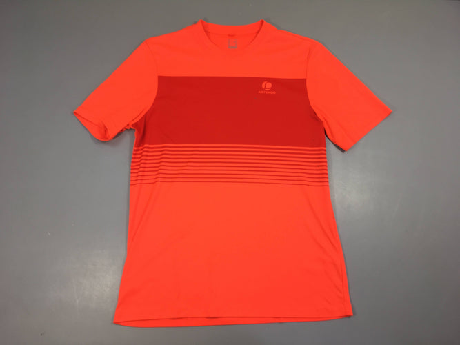 T-shirt m.c orange néon Artengo, col se découd, moins cher chez Petit Kiwi