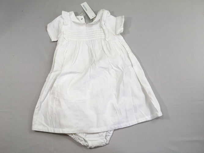 NEUF robe m.c blanche + bloomer, moins cher chez Petit Kiwi
