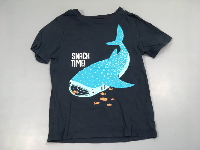 T-shirt m.c bleu foncé avec baleine, moins cher chez Petit Kiwi