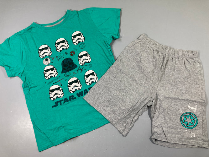 Pyjashort 2pcs jersey vert-gris StarWars Bouloché, moins cher chez Petit Kiwi