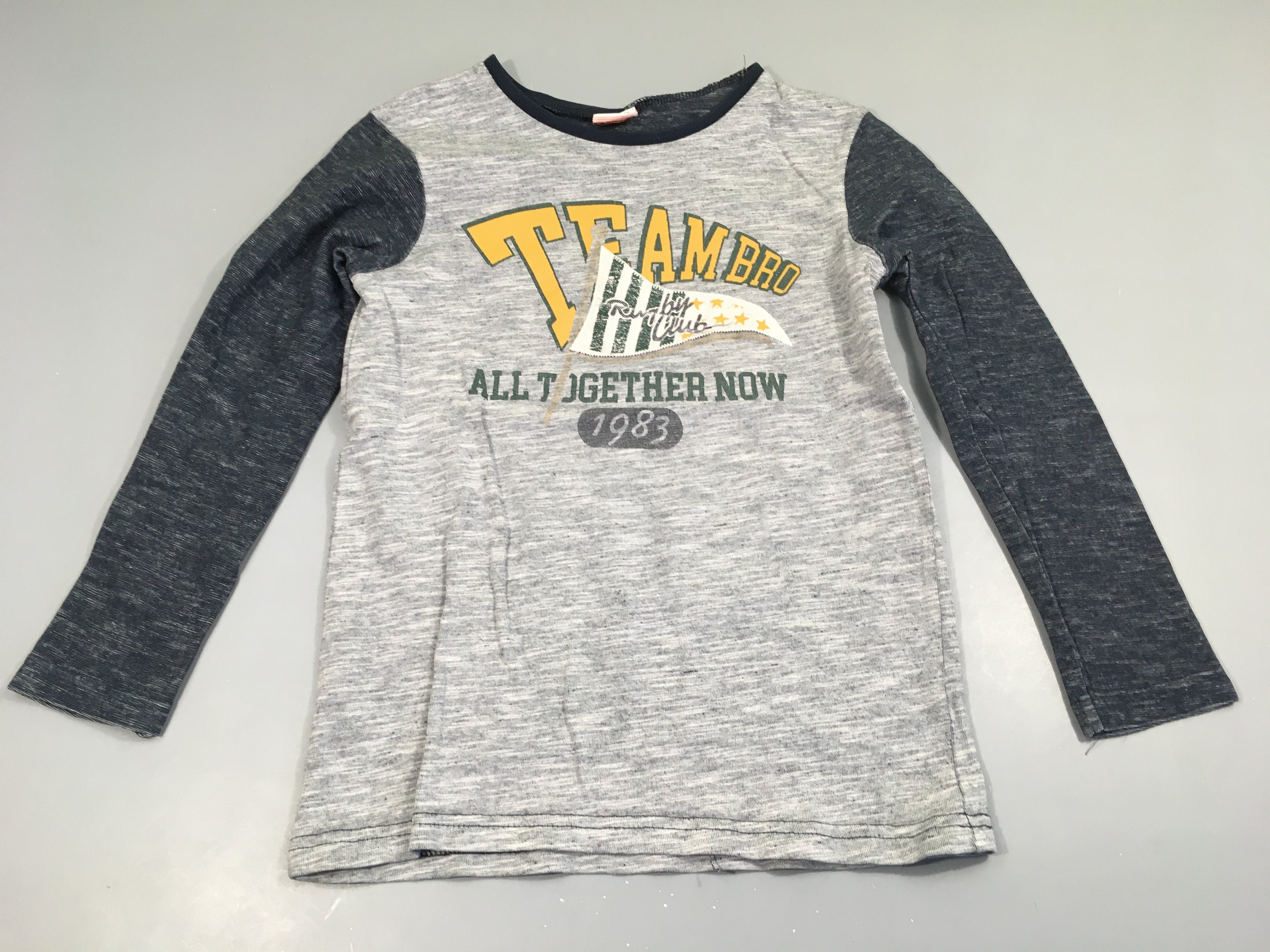 T-shirt m.l gris clairet gris foncé chiné, team bro