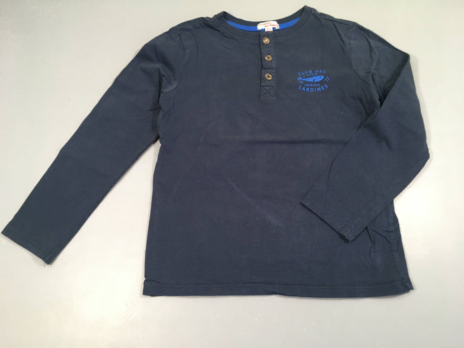 T-shirt m.l bleu foncé avec boutons au col, moins cher chez Petit Kiwi