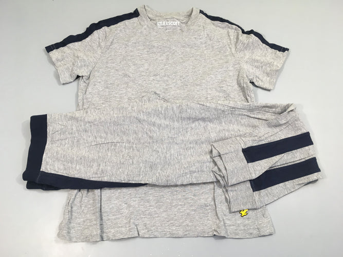 Pyjama 2 pcs gris clair/bleu foncé, moins cher chez Petit Kiwi