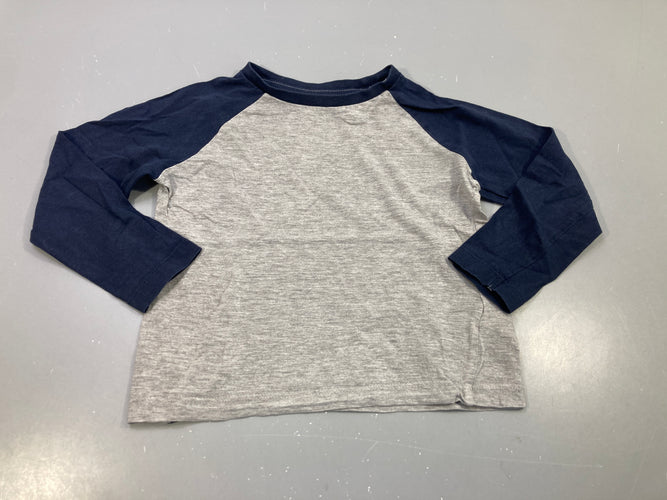 T-shirt m.l gris flammé, bleu marine, moins cher chez Petit Kiwi