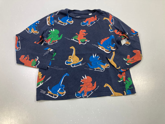 T-shirt m.l bleu marine, dinosaures, moins cher chez Petit Kiwi