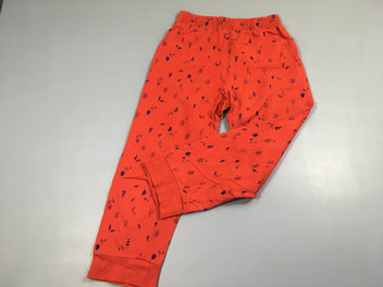 Pantalon training rouge motifs plantes