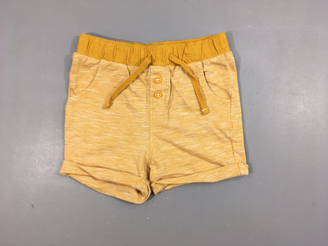 Short molleton orange rayé à revers, moins cher chez Petit Kiwi