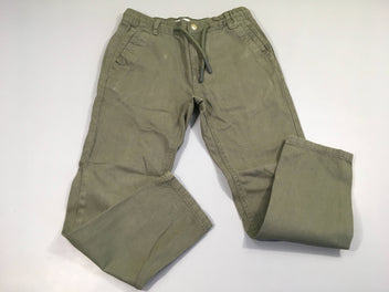 Pantalon toile kaki cordon taille