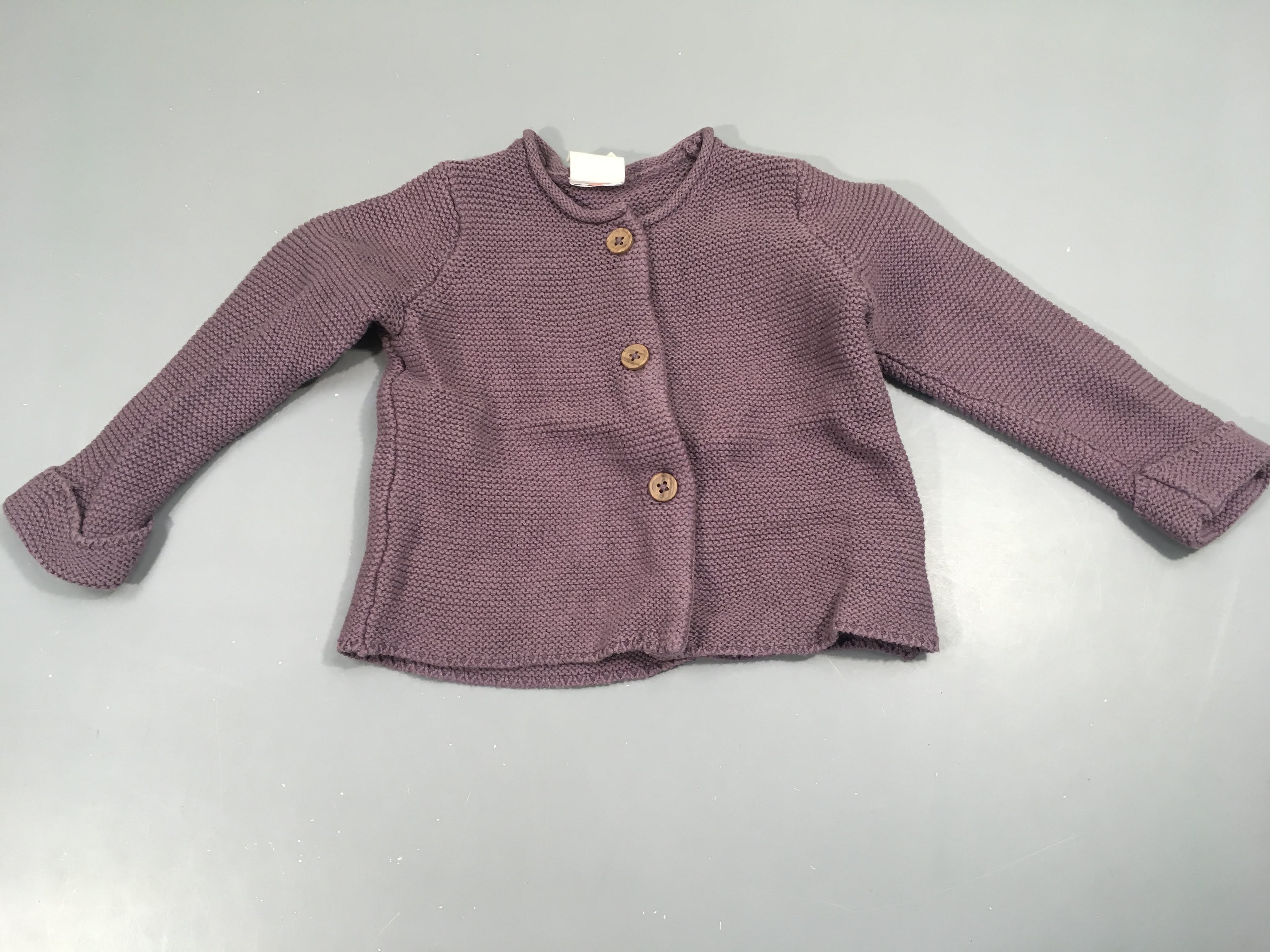 Gilet tricot coton mauve