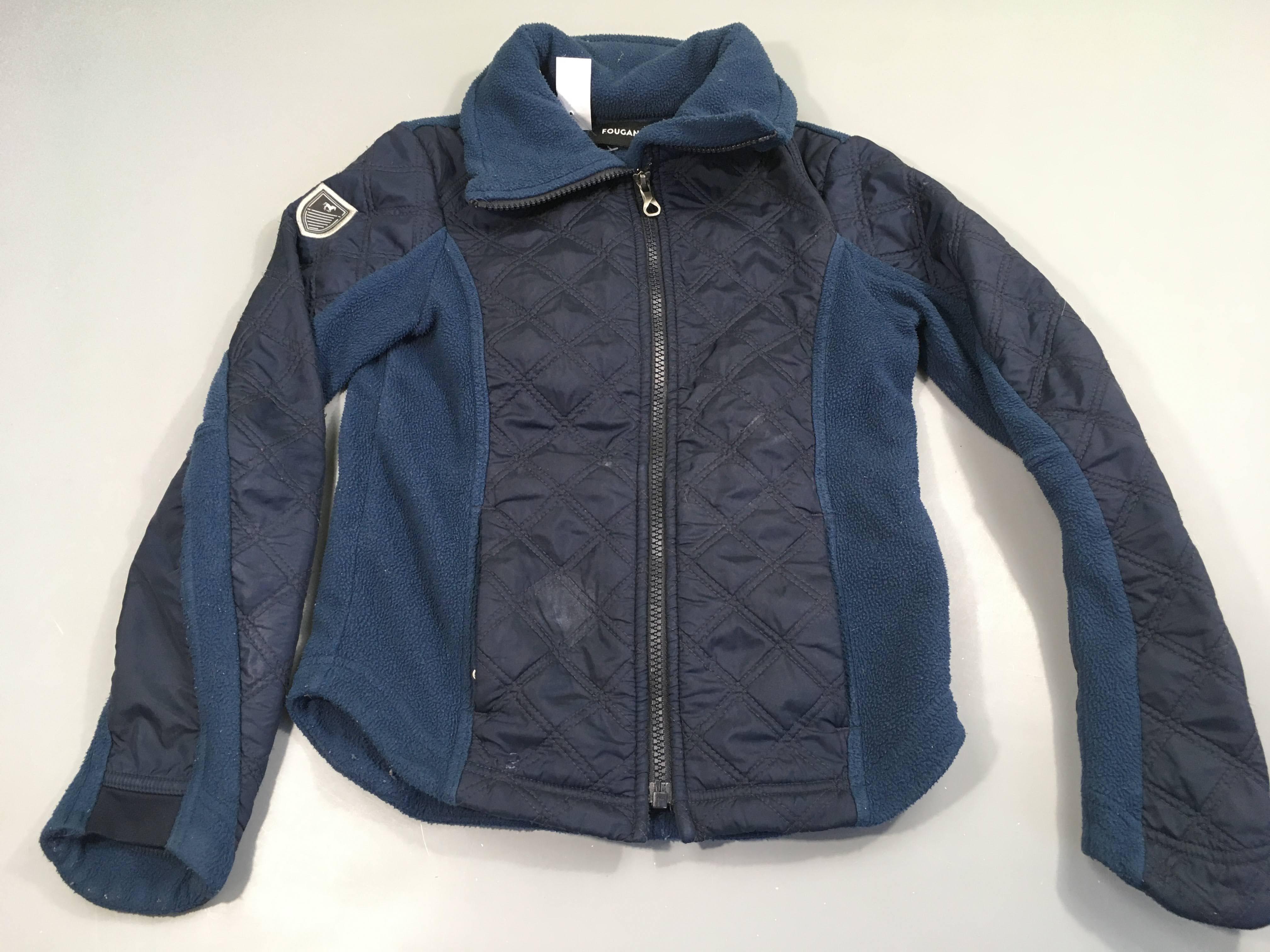 Veste équitation bleu foncé polar, légères taches devant