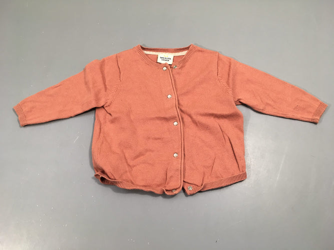 Gilet coton vieux rose, moins cher chez Petit Kiwi