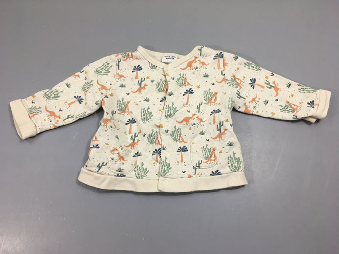 Gilet jersey épais blanc, kangourou cactus, moins cher chez Petit Kiwi