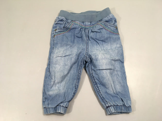 Pantalon jean bleu souple, moins cher chez Petit Kiwi