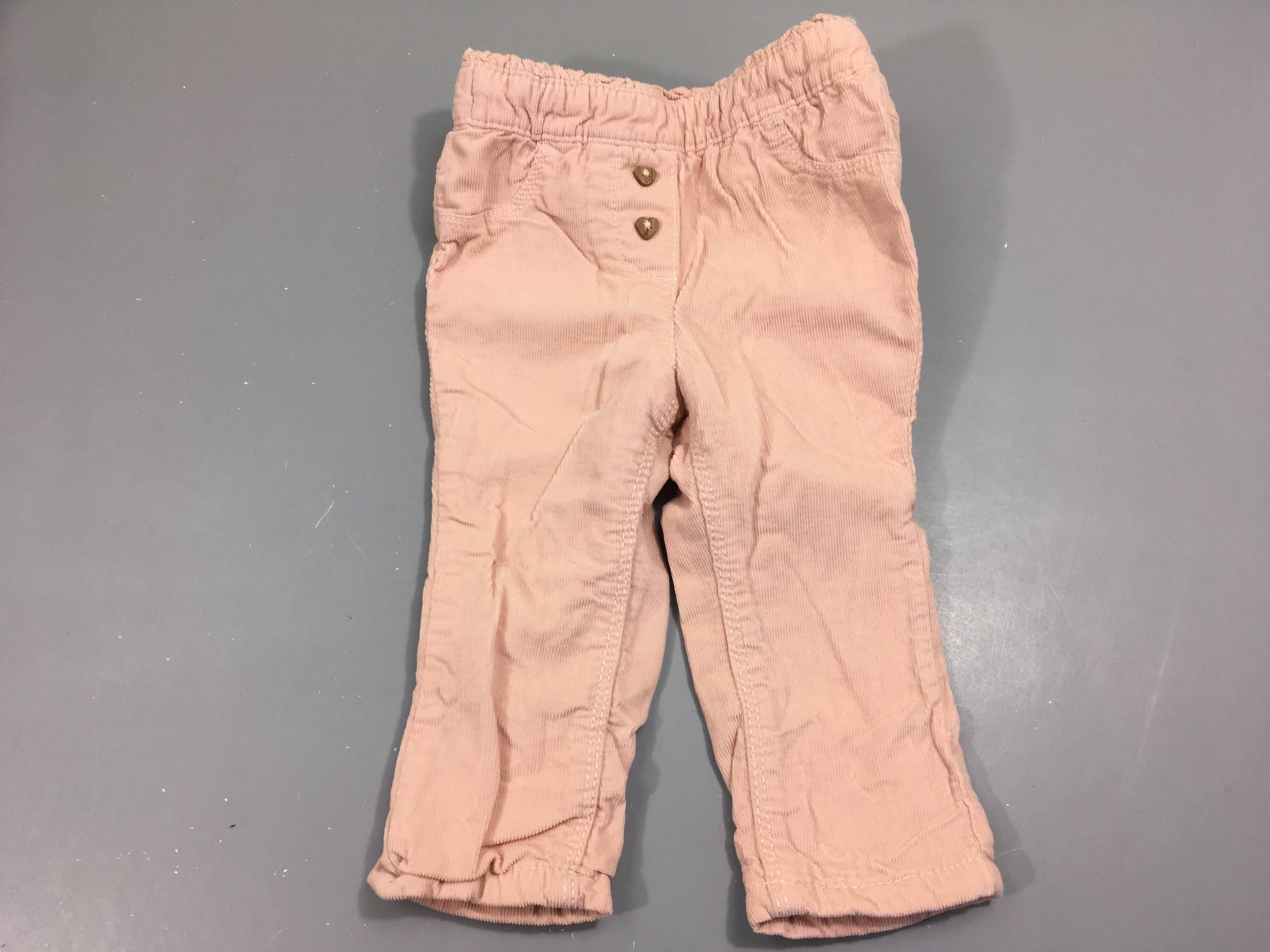 Pantalon velours cotelé rose pâle