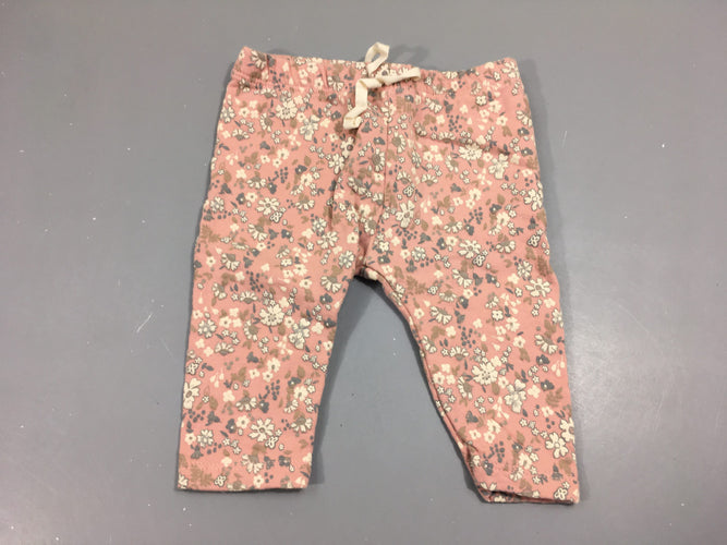 Legging rose avec fleurs, moins cher chez Petit Kiwi