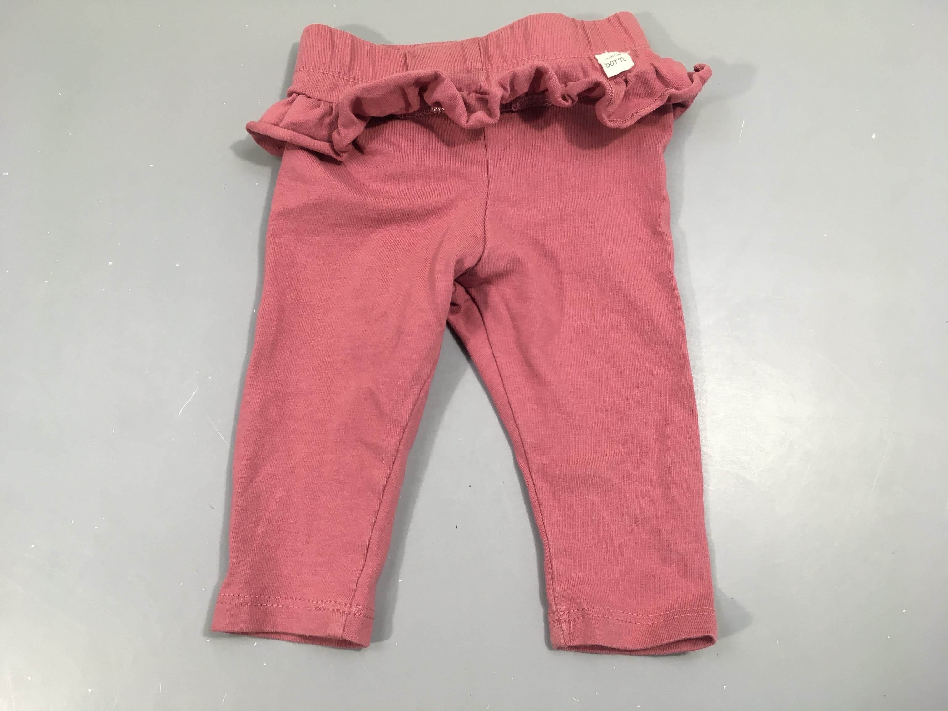 Legging vieux rose volant taille