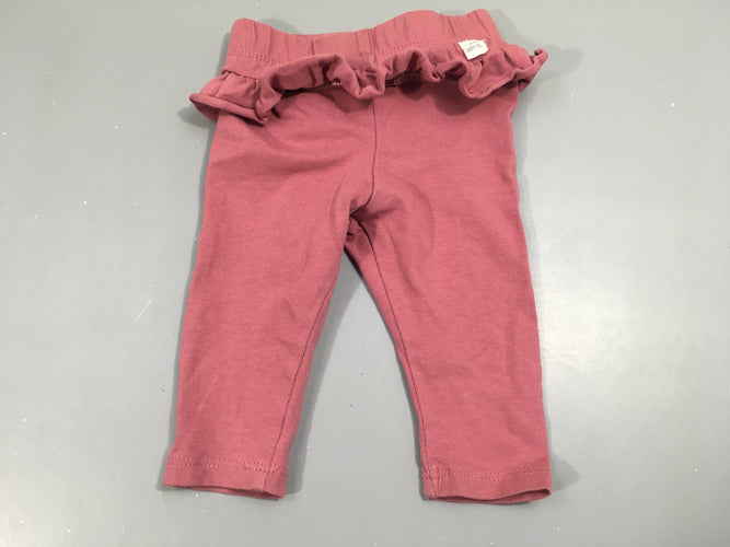 Legging vieux rose volant taille, moins cher chez Petit Kiwi