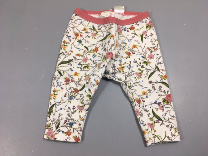 Legging blanc avec fleurs, moins cher chez Petit Kiwi