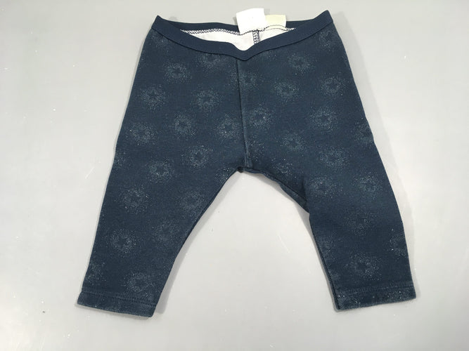 Legging bleu foncé pailleté, moins cher chez Petit Kiwi