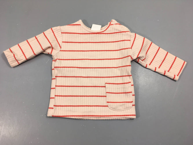 T-shirt m.l rose et rouge à rayures, moins cher chez Petit Kiwi