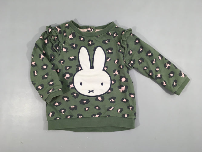 Sweat vert léopard Miffy, moins cher chez Petit Kiwi