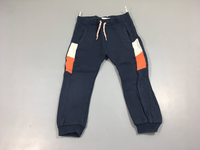 Pantalon de training bleu foncé orange-blanc, moins cher chez Petit Kiwi