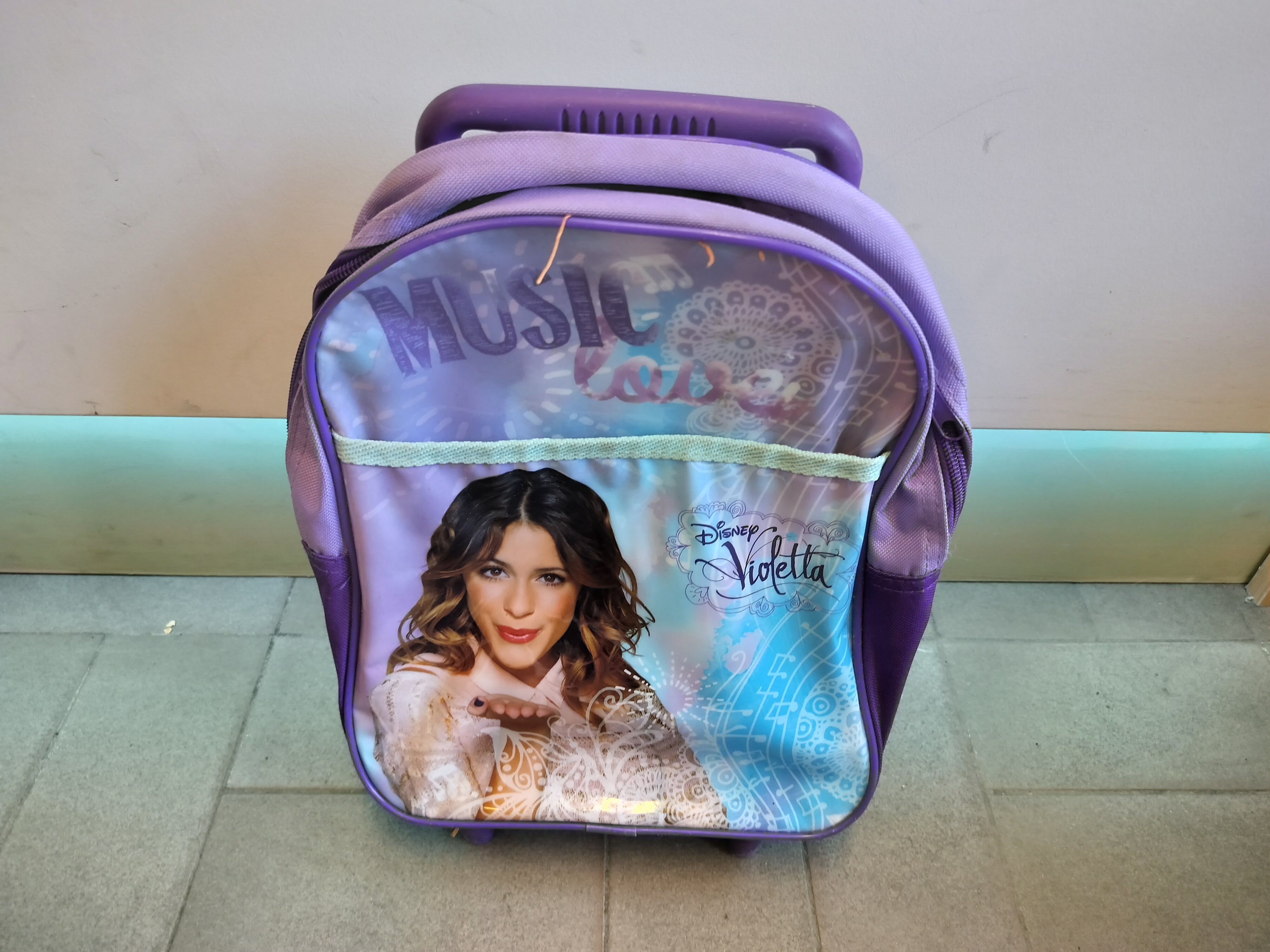 Sac à dos trolley mauve 