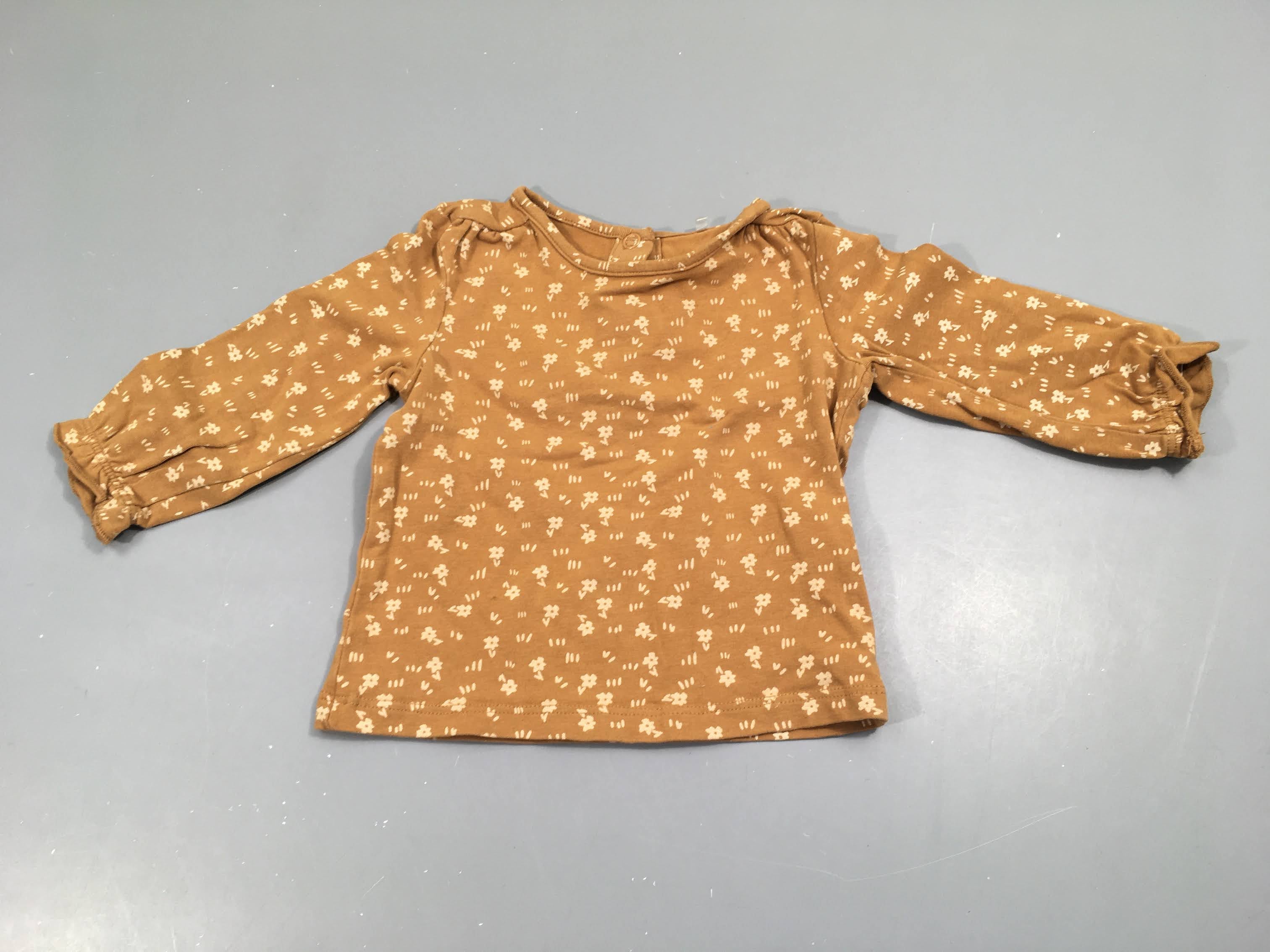 T-shirt m.l ochre petites fleurs