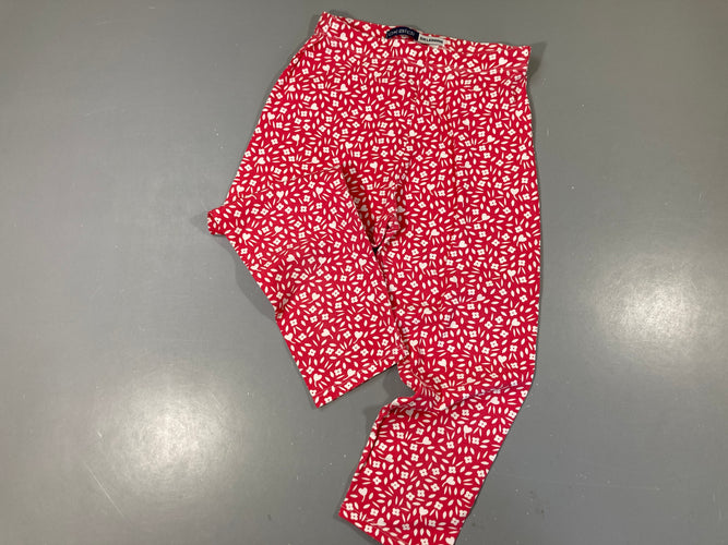 Legging 3/4 rose vif fleurs blanches, moins cher chez Petit Kiwi