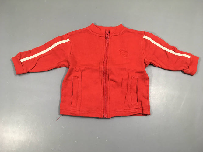 Sweat zippé rouge, moins cher chez Petit Kiwi
