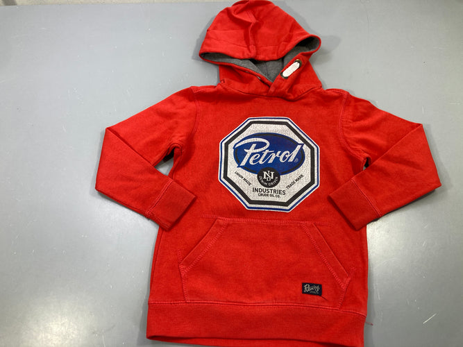 Sweat à capuche rouge flocage "Petrol", moins cher chez Petit Kiwi
