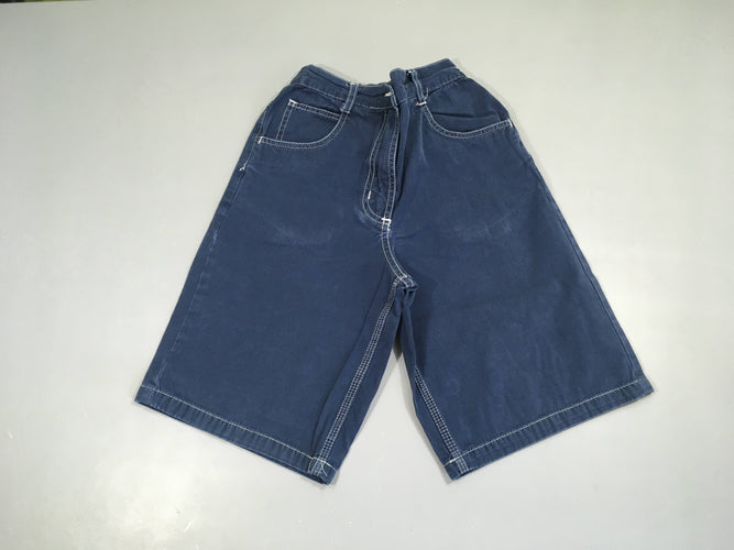 Bermuda bleu foncé surpiqures blanches, moins cher chez Petit Kiwi