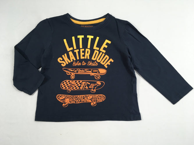 T-shirt m.l bleu foncé little skater, moins cher chez Petit Kiwi